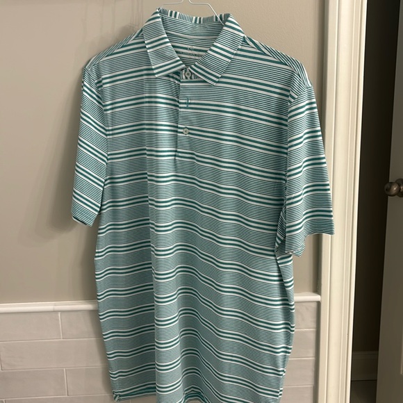 Men’s Large Southern Tide Teal Stripe PoLO EUC - Picture 1 of 1